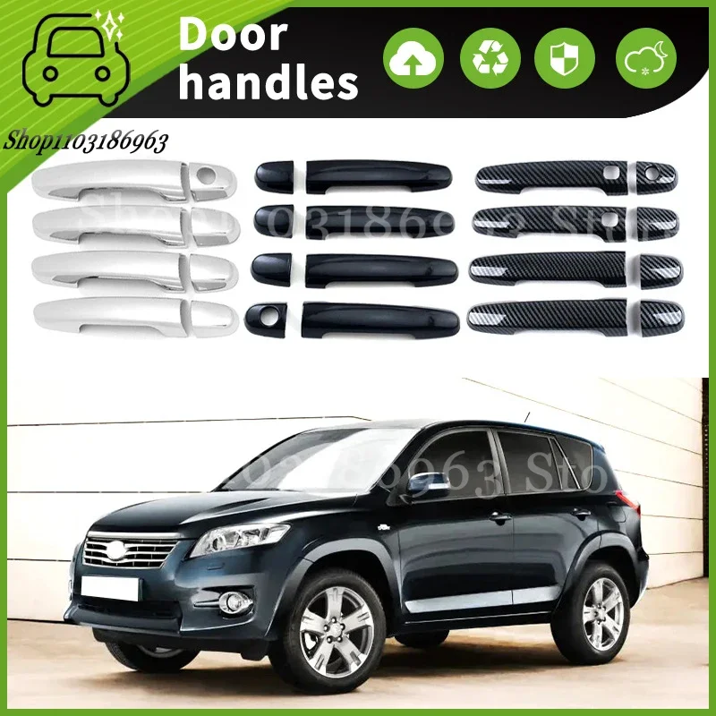 

For TOYOTA RAV4 2006-2012 Gloss Black Chrome Car Door Handle Cover Trim Styling Accessories Car Stickers Auto Accessories