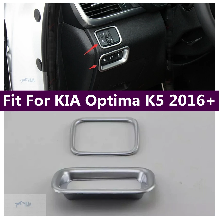 

Chrome Headlights Lamps Switch + Rear Trunk Button Frame Cover Trim Fit For KIA Optima K5 2016 - 2018 Interior Accessories