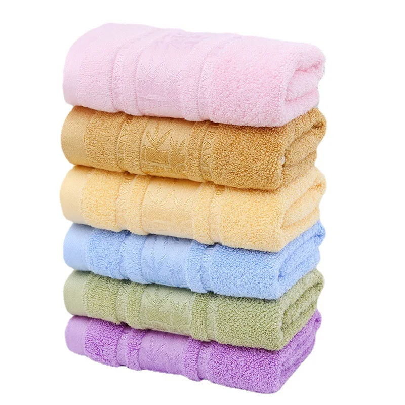 1/4/6pcs Adult Embroidered Bamboo Fiber Towel Set High Quality Super Absorbent Bath Hand Towels Lilac for Home Gift