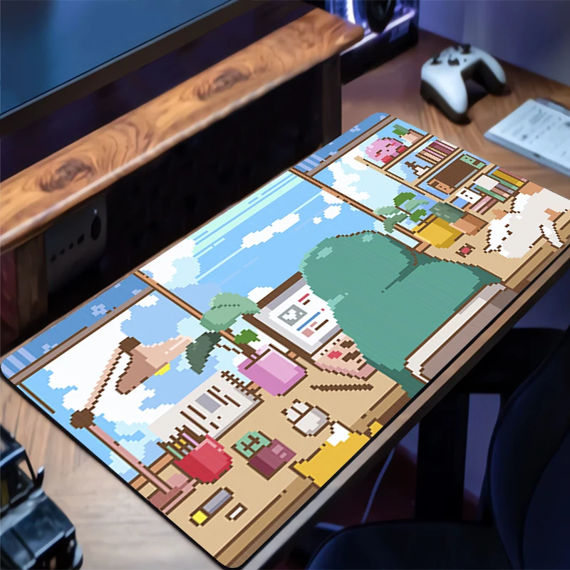 

Custom Play Mat Game Cozi Lofi Plant Mousepad Computer Anime Cute Mouse Pad Non-Slip Natural Rubber Carpet Desktop Keyboard Pad