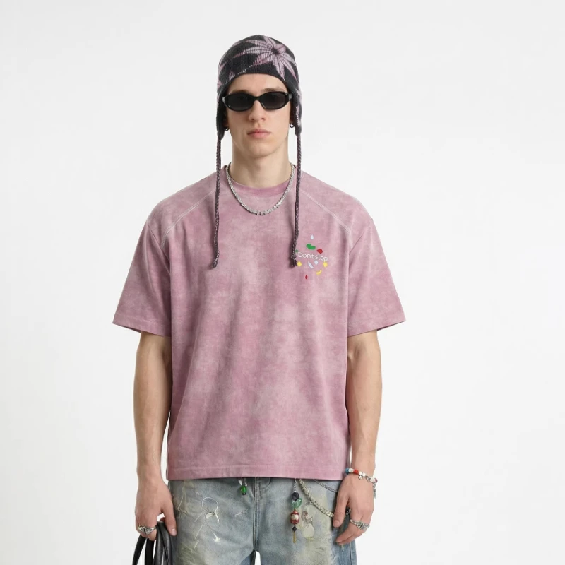 Mens T Shirt Harajuku Streetwear Snowflake Climbing Graphic Print Tee Loose Fit Short Sleeve Spring Summer Casual Unisex Fashion