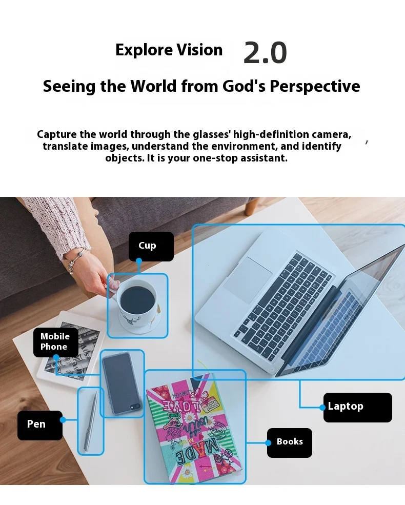 New 8 million pixel AI artificial multi-function smart Bluetooth glasses with camera video recording can be recorded