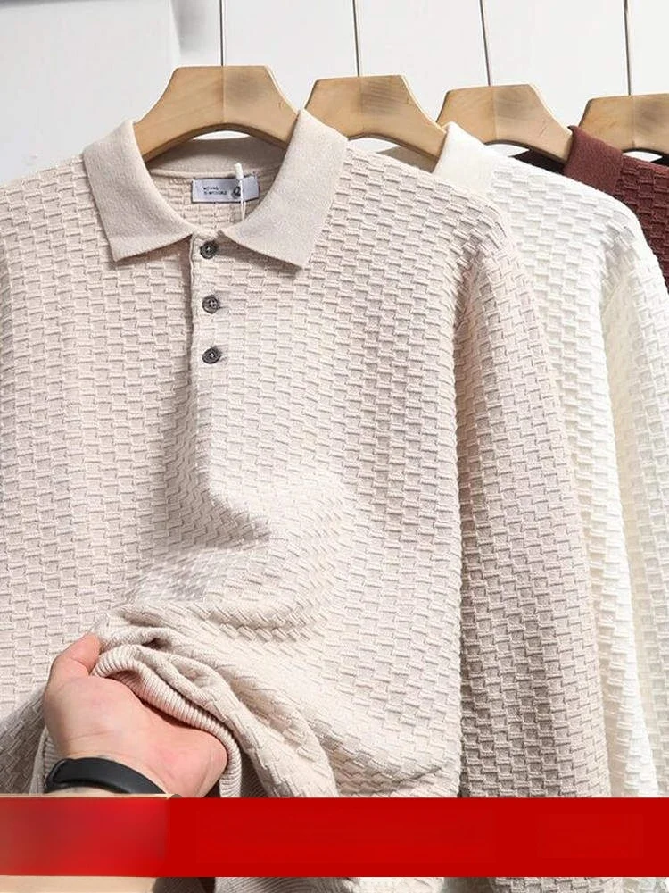 

Pineapple Pattern Knitted Sweater Casual Comfortable Men's Pure Color Loose Fit Fashion Urban Style Polyester Fiber Long Sleeve