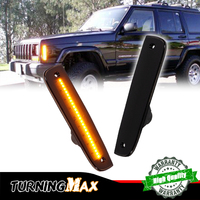 2X Amber/white LED Front Side Corner Parking Marker Lights For 1997-2001 Jeep Cherokee