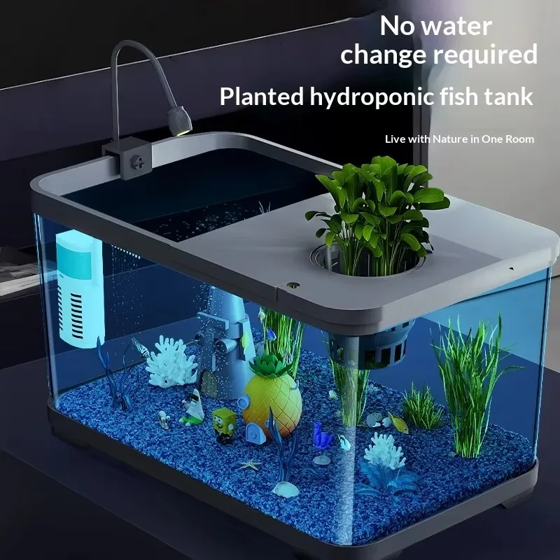 Aquarium filter oxygenated integrated rectangular ABS acrylic cartoon ecological landscape freshwater plant 60L S