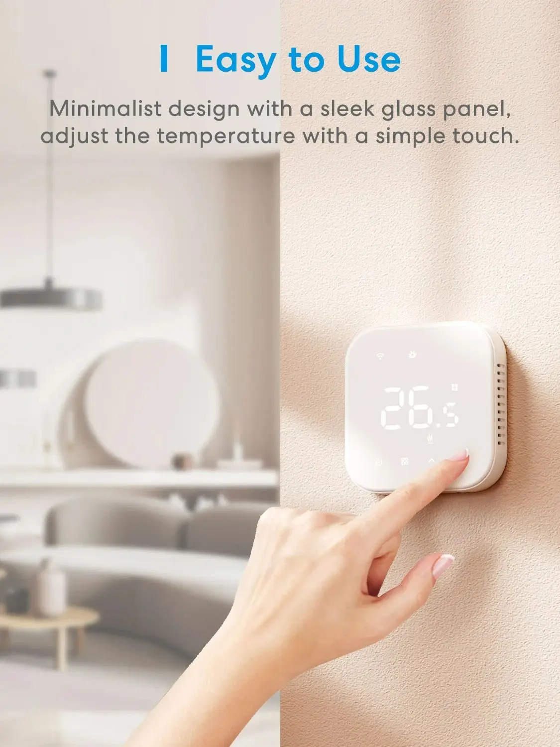 Meross Matter EU-Version Thermostat MTS215/MTS215B für Elektro- oder Kessel-/Wasserheizungssysteme, kompatibel mit Homekit Alexa
