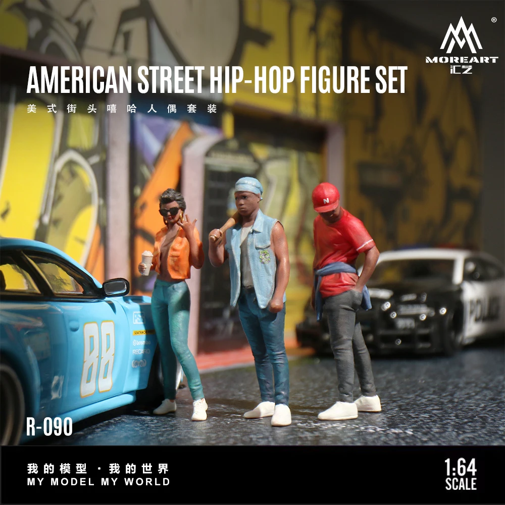 

*Pre-order*More Art 1:64 Scale Street Hip Hop Figures Set Resin Model Mini People Diorama Scene Accessories For Diecast Car