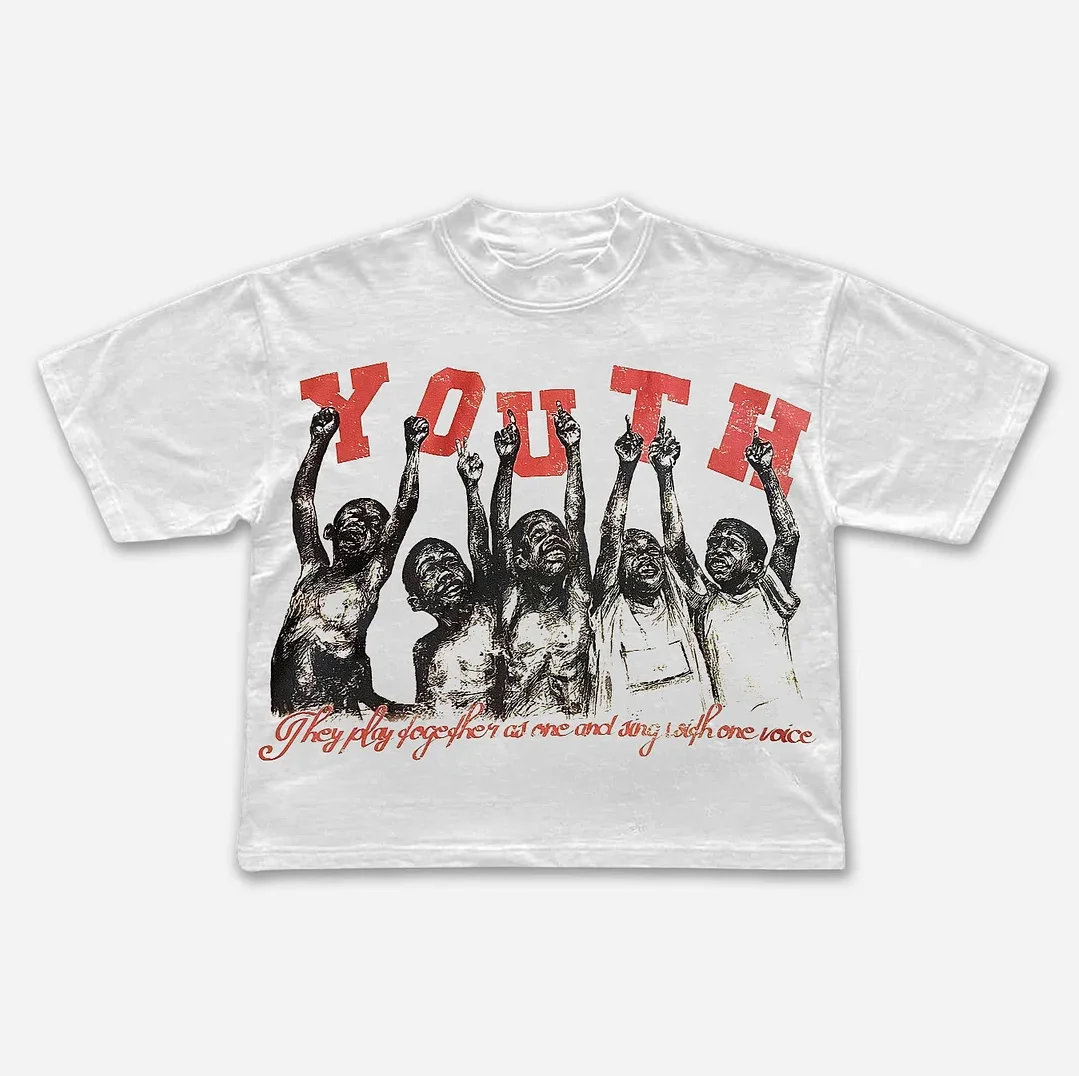 Protect The Troops Youth Vintage Graphic Cropped T-shirt Unisex Short-sleeved Retro Street Y2K Casual Fashion Tops Clothing