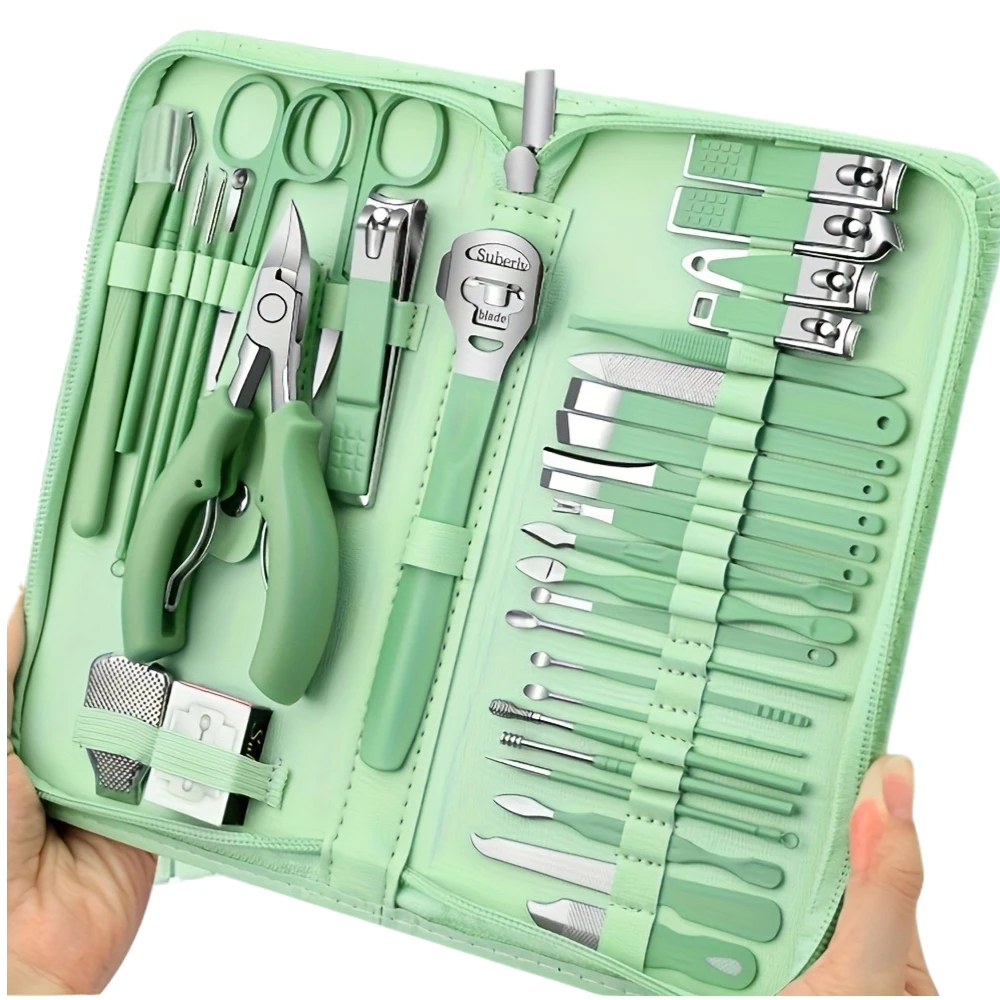 

35pcs set Professional Nail Care Kit with Portable Travel Case - Manicure Set with Nail Clippers, Cuticle Scissors & Nail Files
