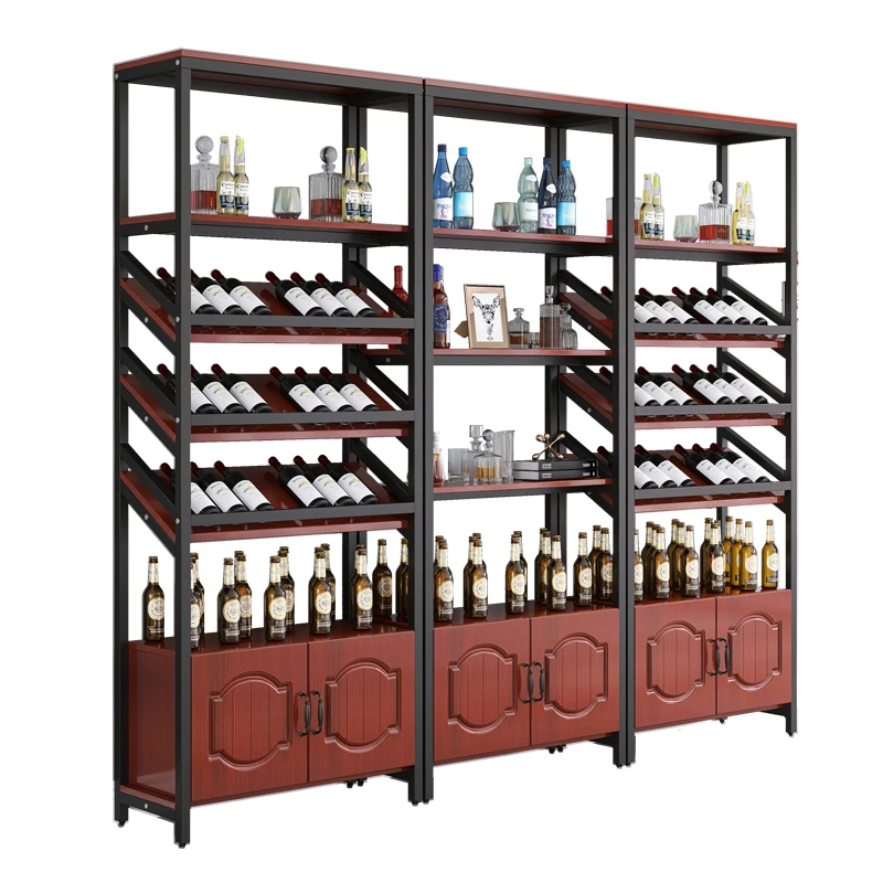 Wine cabinet display stand Bar wine rack Wine cabinet against the wall Commercial winery Beer container