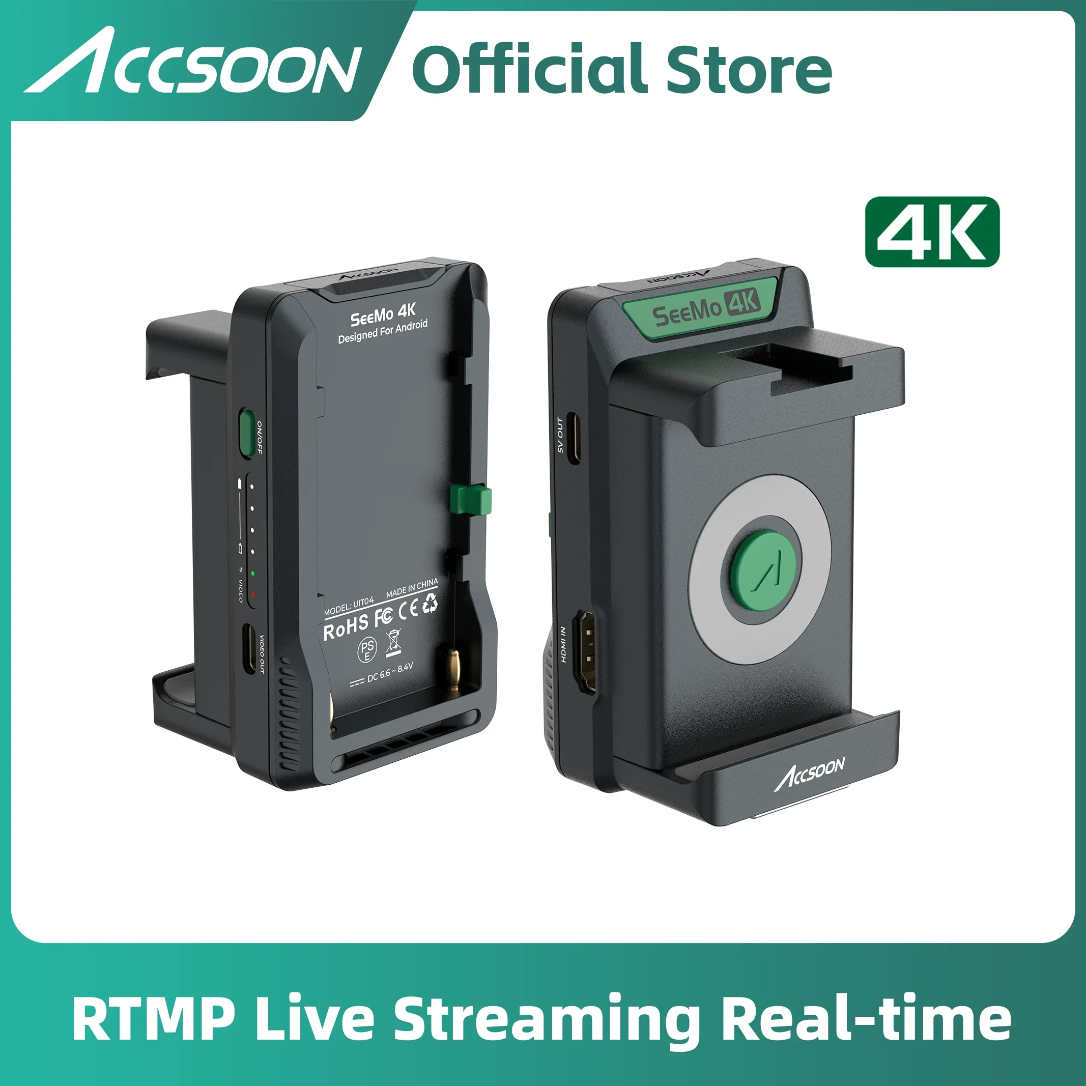 Accsoon SeeMo camera HDMI to 4K USB-C Video Monitoring for iphone ipad RTMP Live Streaming Real-time youtube Twitch