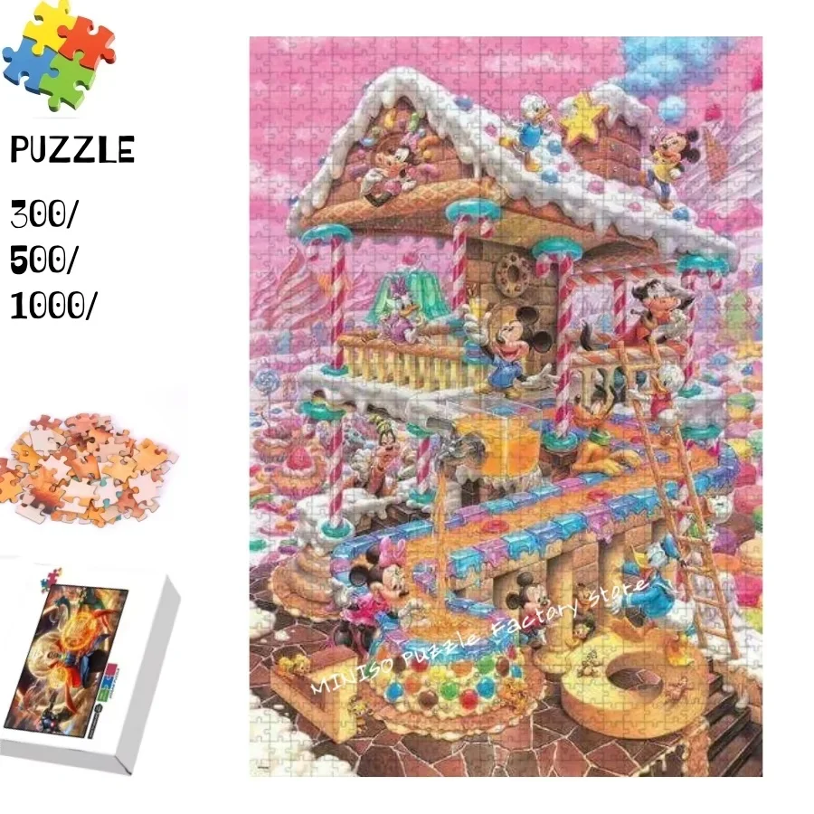 

Jigsaw Puzzle Mickey and Minnie Pink House Wood Puzzle Piece Popular Puzzles for Adults Gifts Kids Educational Toys