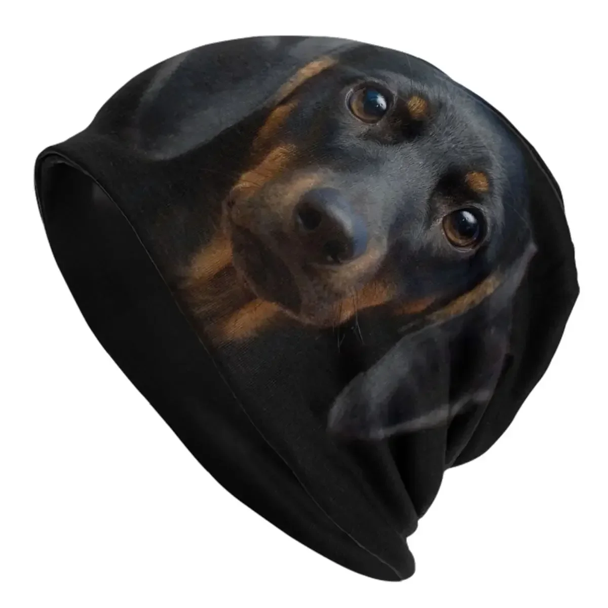 

Cute Dachshund Bonnet Hat Knit Hat Men Women Cool Unisex Adult Badger Sausage the Wiener Dog Warm Winter Skullies Beanies Caps