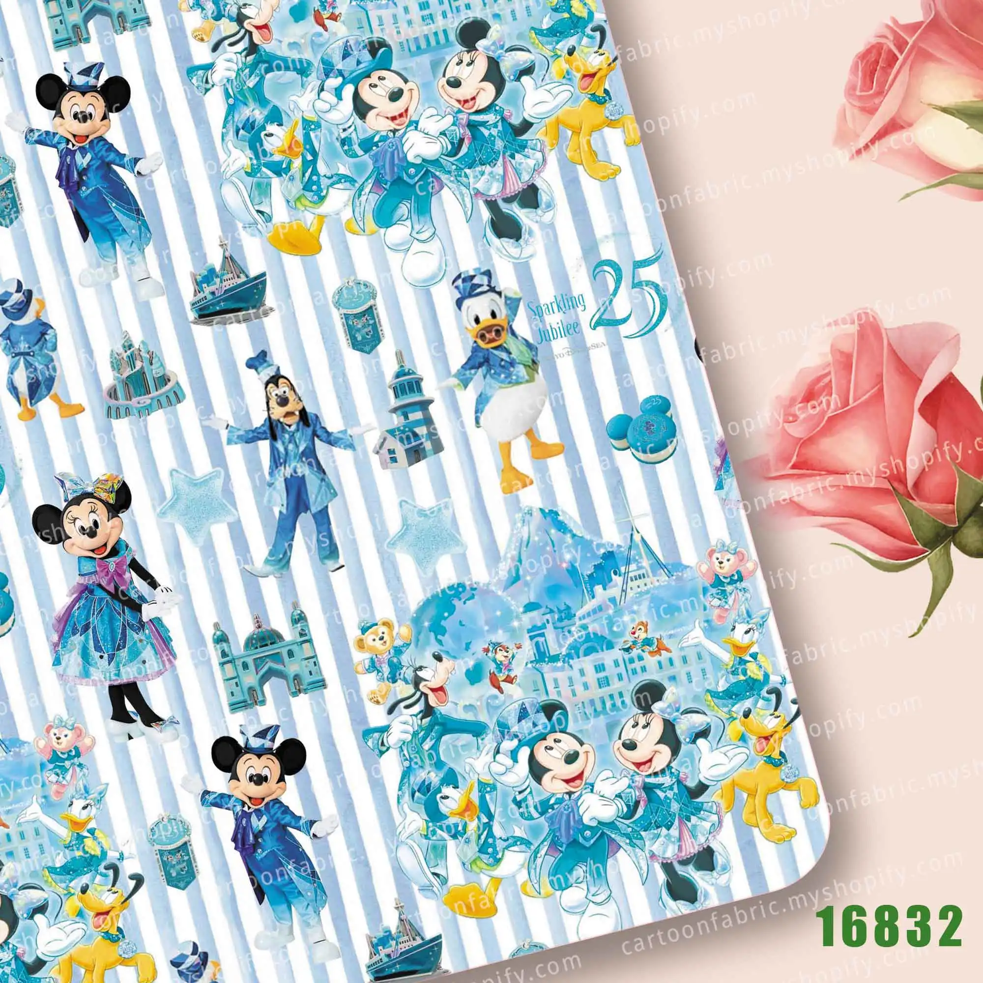 beast kingdom co-branded cartoon fabric140x50cm printed fabric cute cartoon material handmade backpack doll children's16824