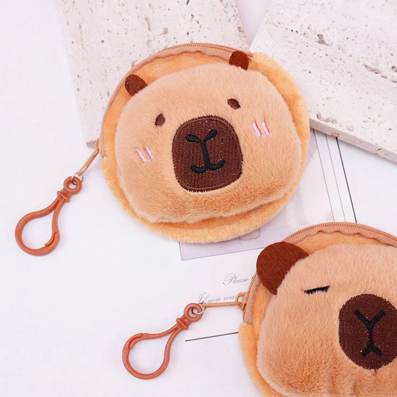 จี้ dompet koin capybara สุดสร้างสรรค์กระเป๋าตังค์น่ารักพวงกุญแจ tas Bulat การ์ตูนน่ารักกระเป๋าเก็บของแฟชั่นขนาดเล็ก