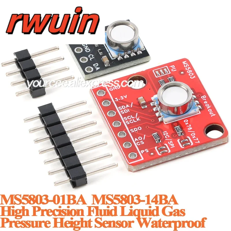 5pcs/1pc MS5803 MS5803-14BA MS5803-01BA High Precision Fluid Liquid Gas Pressure Height Sensor Module Waterproof