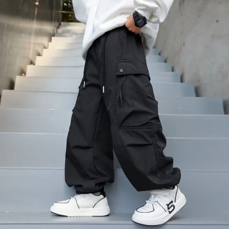 2026 Kinder Jungen Schicke Overalls UNITIM Herbst 4-14 Jahre Teenager Jungen Gerade Hose Locker Junge Elastischer Bund Hosenträger – Detail 11