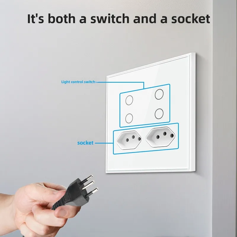 Tuya WiFi Smart Plug 4 Outlet 2 USB Ports Brazil Standard Socket APP Remote Control Timer Individual Switch