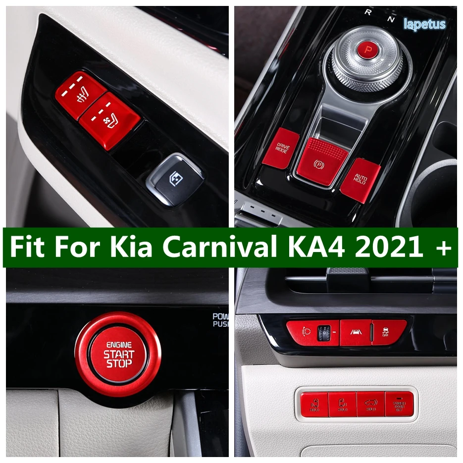 

Engine Start Stop Gear Shift Box Armrest Handle Control Switch Button Cover Trim For Kia Carnival KA4 2021 - 2024 Accessories