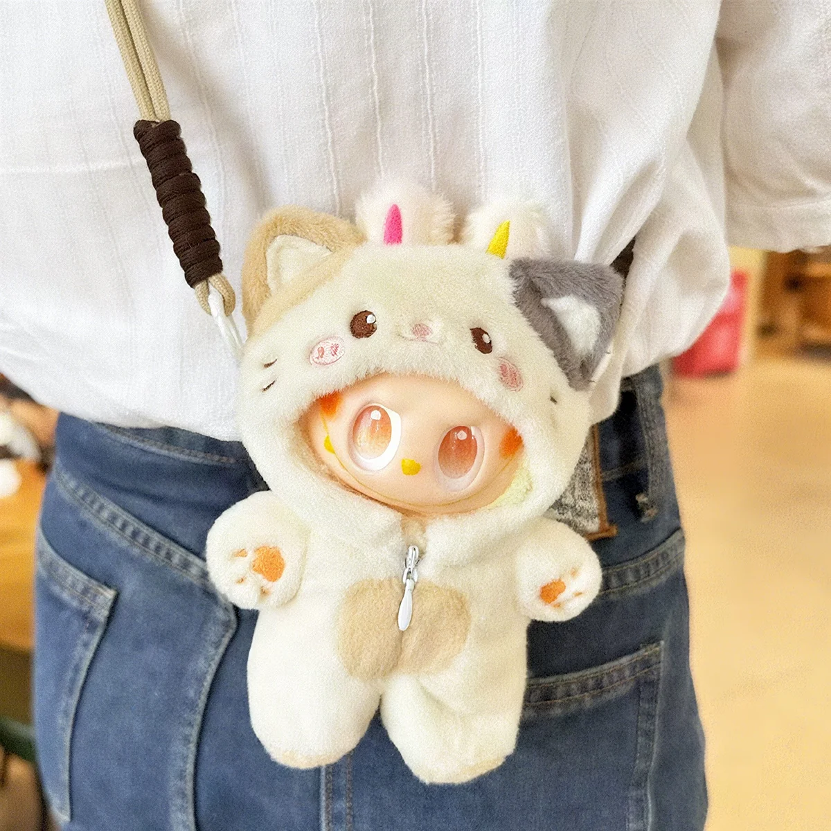 【Только одежда】 милая толстовка с капюшоном с героями мультфильмов, одежда серии животных для куклы Labubu, одежда, аксессуары, подарки