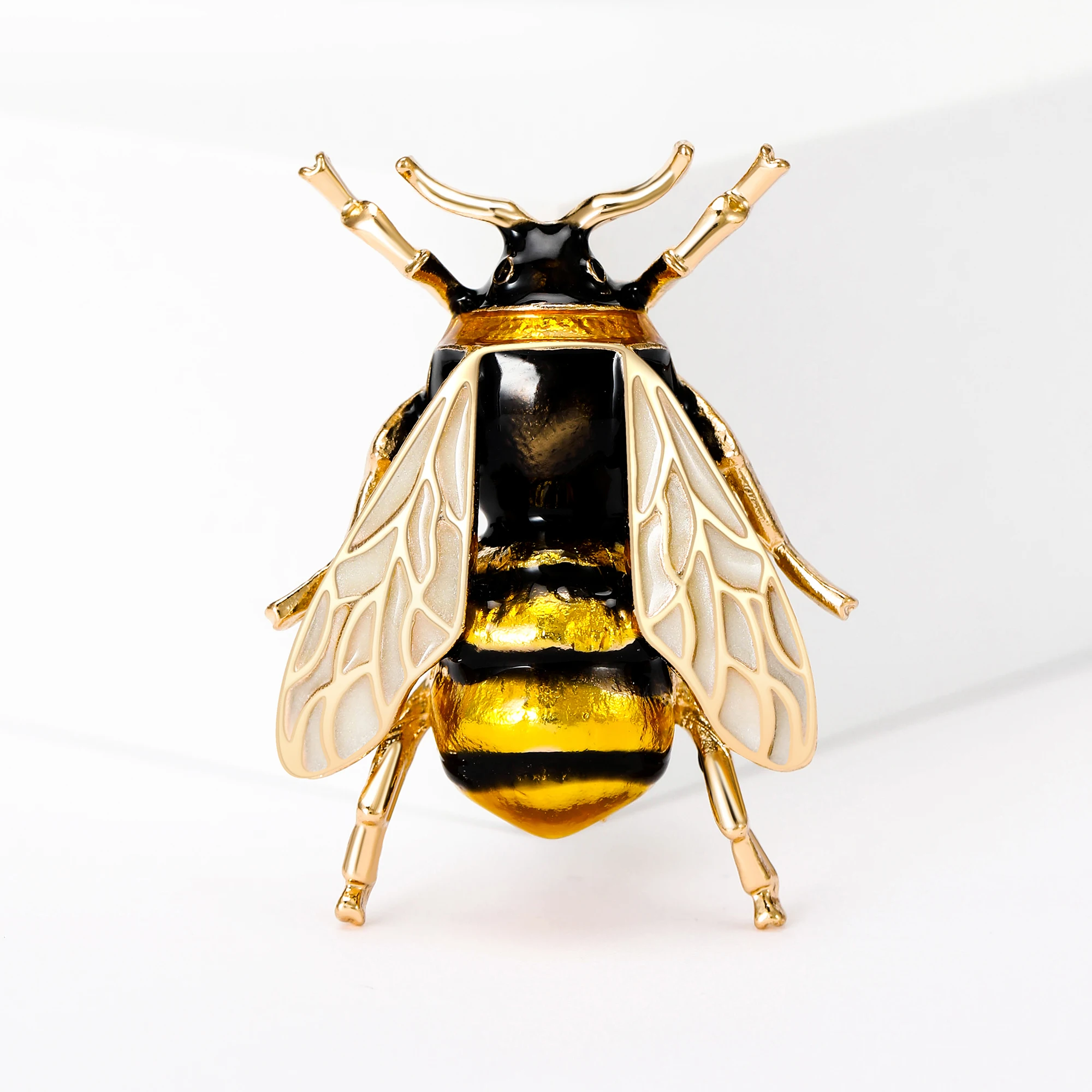 Vintage Enamel Bee Brooches for Women Unisex Insect Pins 2-color Available Casual Party Accessories Gifts