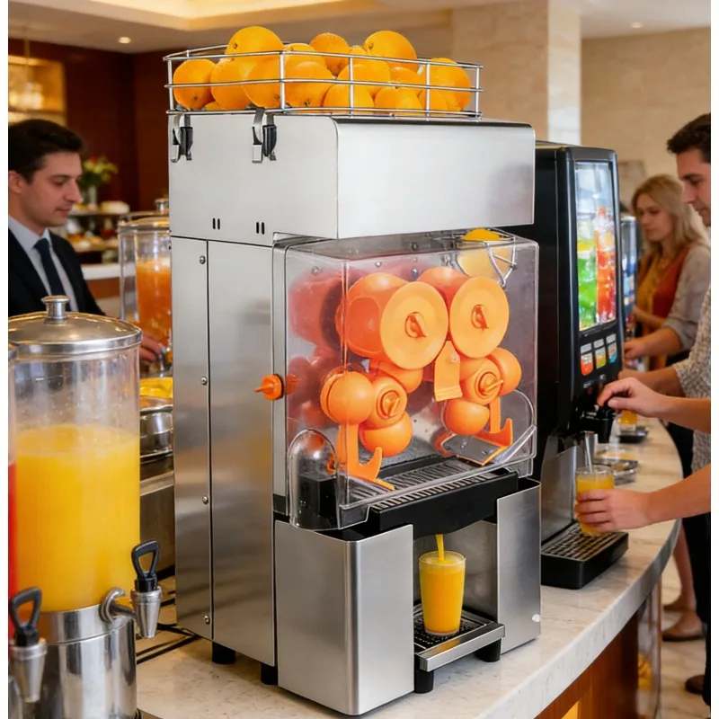 Commercial Automatic Orange Citrus Fruit Juicer Machine High Output 20 Oranges/Min Orange/Silver Color