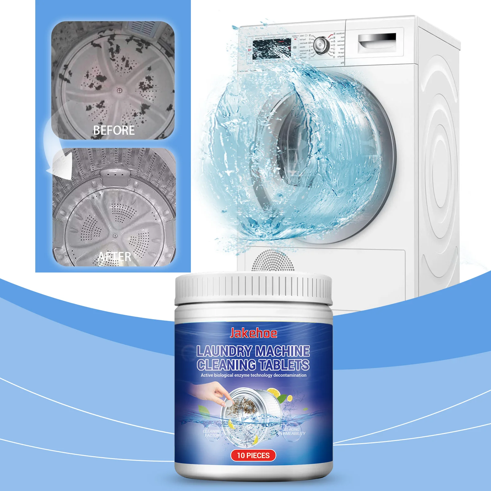 Washing Machine Cleaning Effervescent Tablets Deep Cleaning Drum Drum Washing Machine Powerful decontamination Eliminates odors