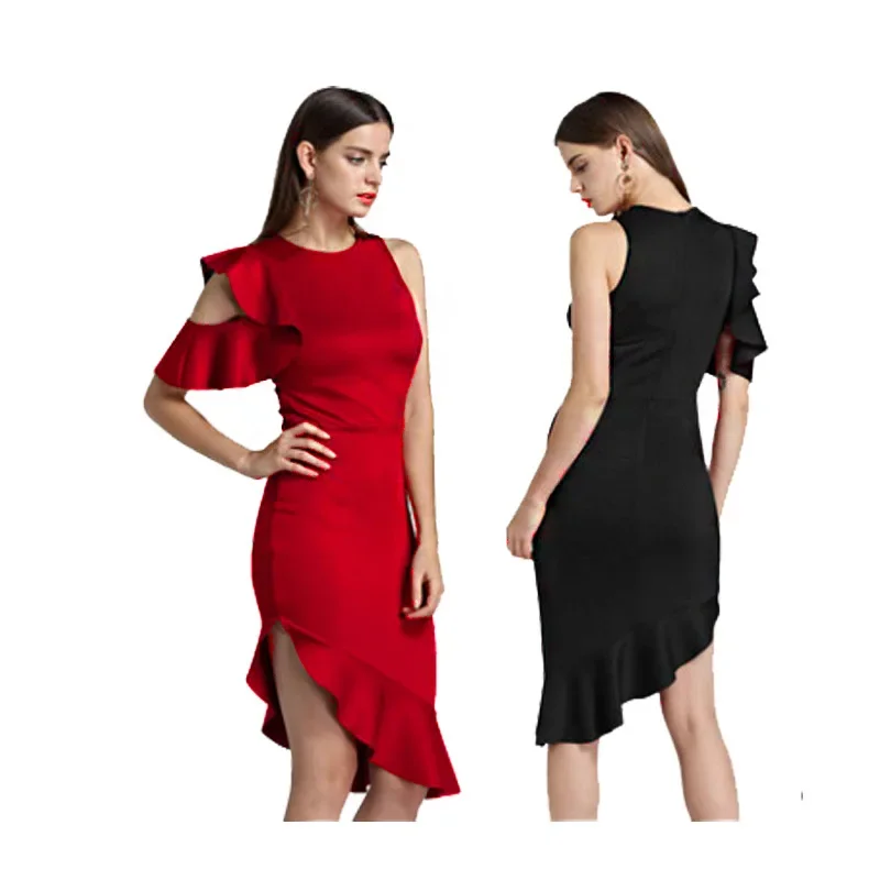 Women's Clothing Evening Dresses, Flying Sleeves Off-the-shoulder Ruffle Dresses Vestidos Plus Size 9XL 8XL 7XL 6XL XXXXXL