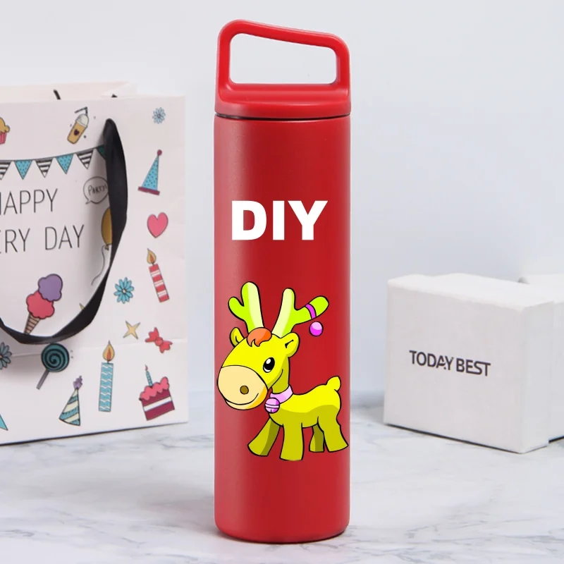 1pcs 500ml New Wide-mouth Stainless Steel Vacuum Thermos Cup  Outdoor Portable Cup Portable Sports Kettle Gift Customize logo view 4