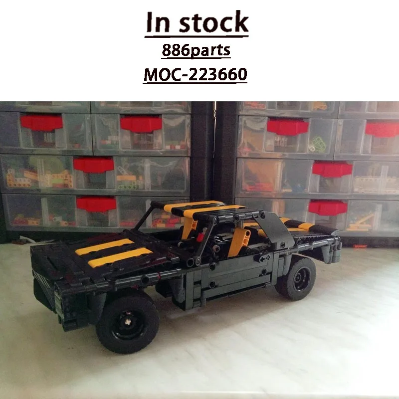 

MOC-223660 New Urban Traffic Sports Truck Building Block Model 886 Parts Creative Boys Children's Birthday Christmas Toy Gift