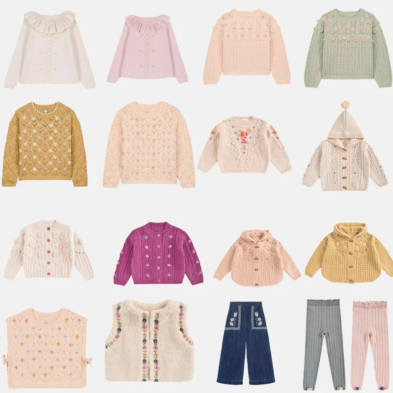 

PER-SALE 2025 Autumn Winter LM Boys Girls Cute sweater Print Boys Pants Girls sweaters Sets Flower Girl sweater Baby Girl