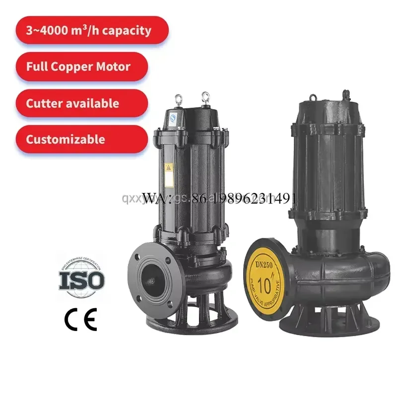 Wmwmnu for High Flow Rate 2HP Centrifugal Submerged Sewer Pump Monoblock Sand Transfer AC High Pressure with Dry Motor