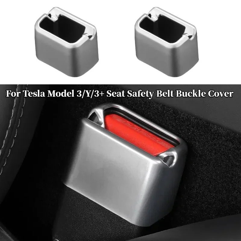 

For Tesla Model 3/Y/3+ Car Seat Belt Buckle Cover Car Accessories ABS Seat Belt Safety Decorative Trims Protective Anti-scratch