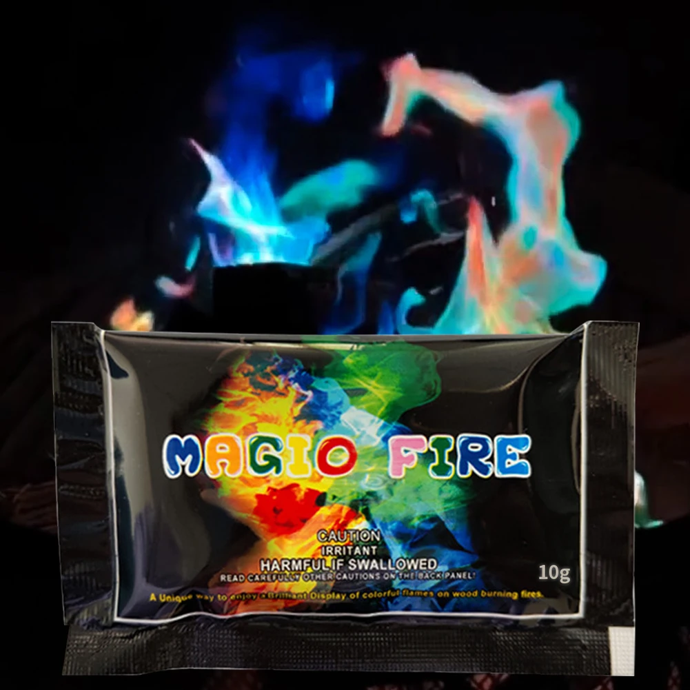 Party Flames Fire Color Changing Packets Atmosphere Glowing Props Flame Color Changing Powder Campfire Fireplace Party Supplies