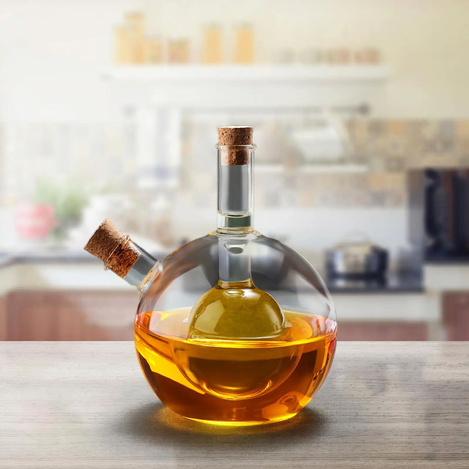 

Soy Sauce Vinegar Bottle Olive Oil Vinegar Dispenser Cruet Glass Cooking Oil Bottle with Cork Stoppers Oil and Vinegar Bottle