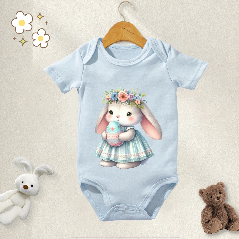 

Baby Onesie Boys Girls Romper 100% Cotton Easter Bunny Cute Rabbit Print Jumpsuit Infant Clothing Newborn Costume Baby Clothes