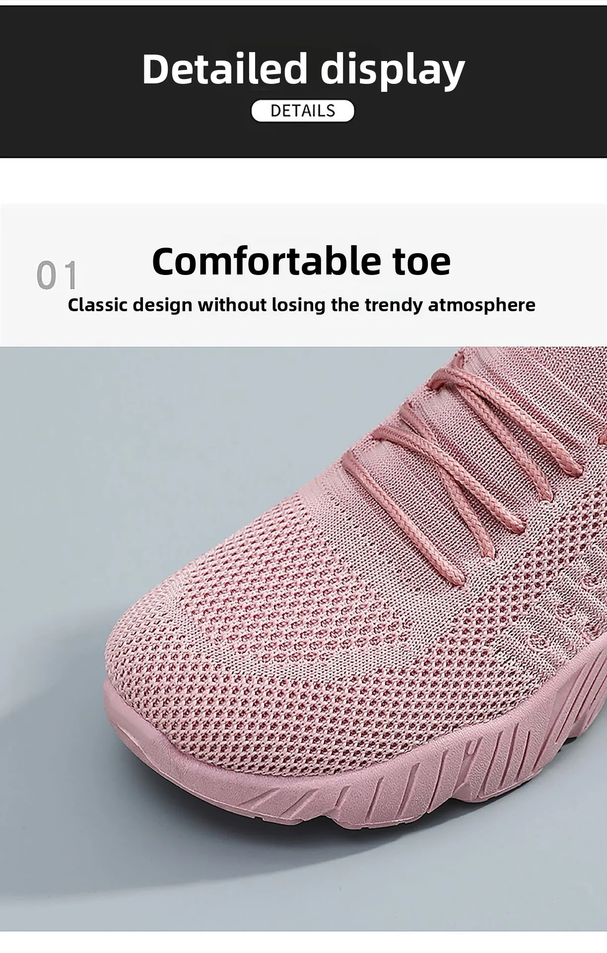 Atmungsaktive Damen-Sneaker aus Flying Weave, leichte, weiche Sohle, für ältere Menschen, Mutter, Wanderschuhe, Sommer-Mesh, rutschfeste, lässige Sportschuhe – Detail 29
