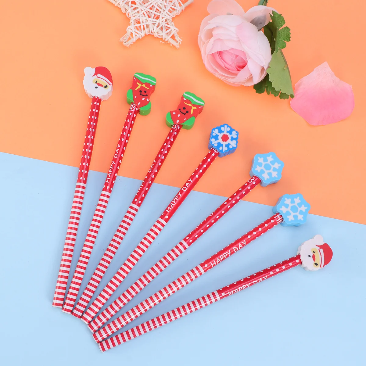 24 Pcs Filler Student Halloween Pencils Christmas Kids For Students with Eraser