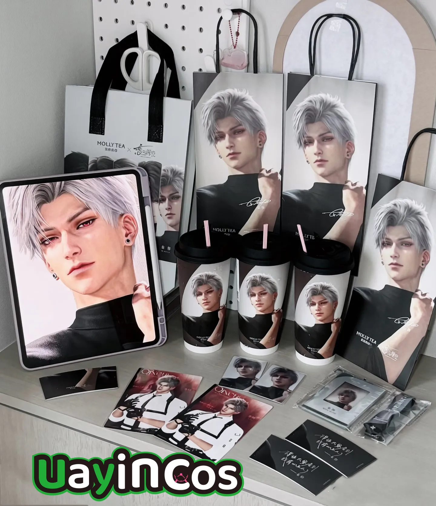 In Stock Official Love and Deepspace X MOLLYTEA 2026 New   Sylus Xavier Photo Frame Cup Paper Bag Card Sleeve Keychain Anime Toy