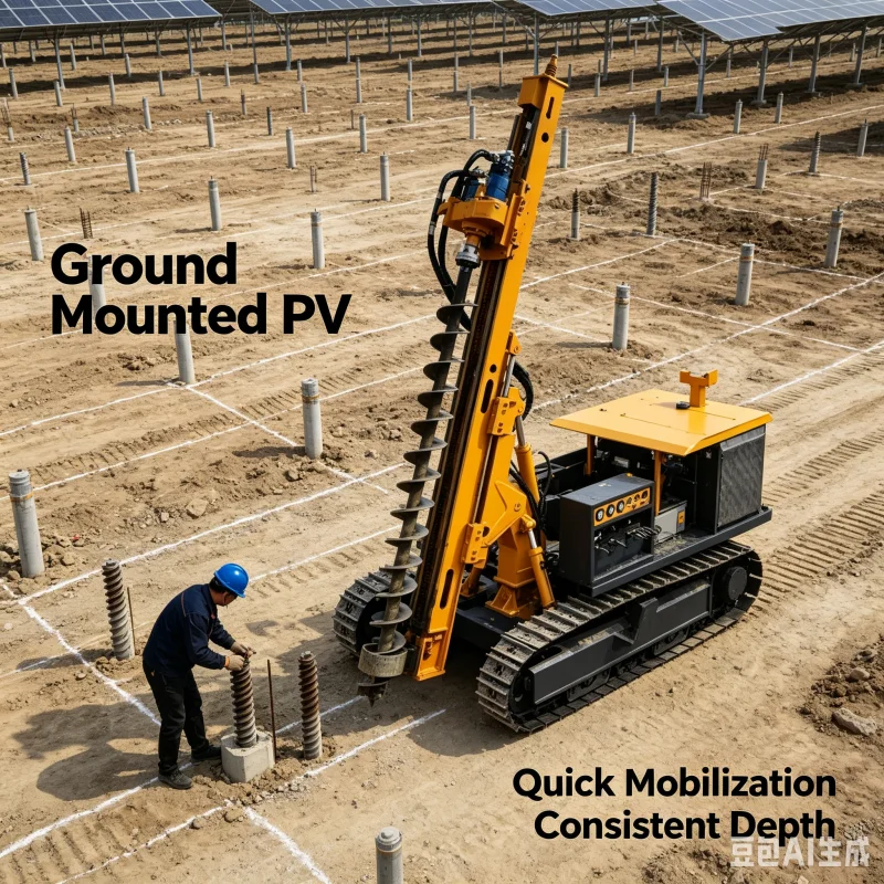 Hydraulic Hammer Pile Driver For Solar Farm Construction Photovoltaic Ramming Machine For C Steel Foundation Installation