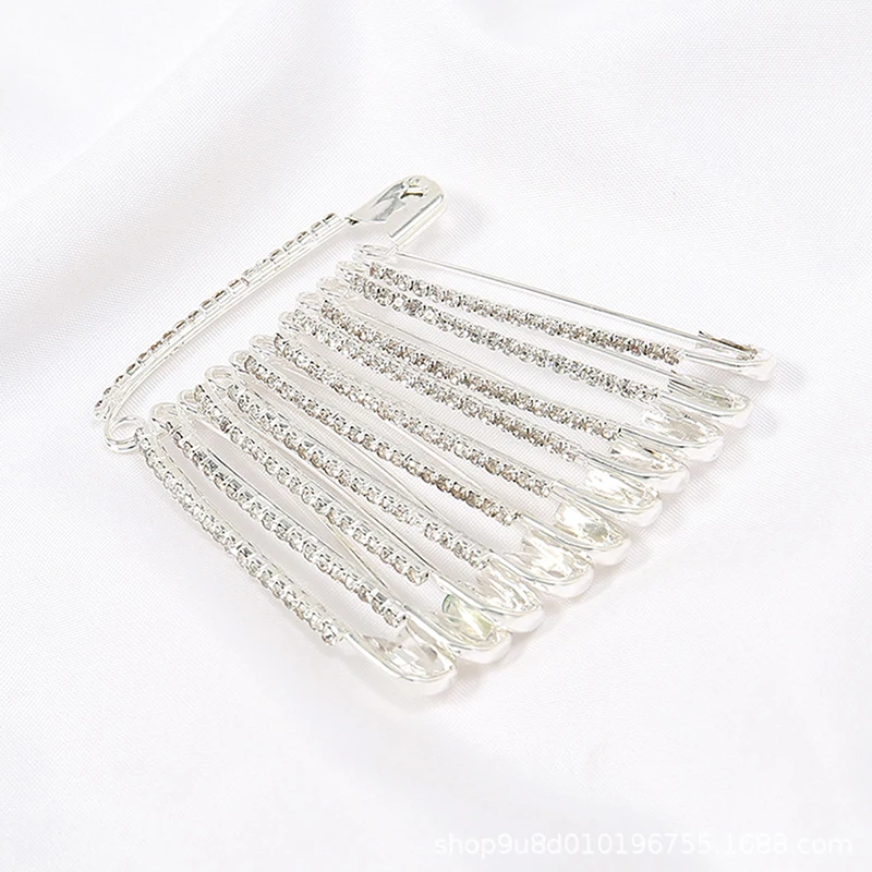 10/12 قطعة دبابيس أمان كبيرة 2 بوصة الزخرفية حجر الراين بروش النساء بروش دبابيس للملابس التنانير سترة وشاح التلابيب قبعة