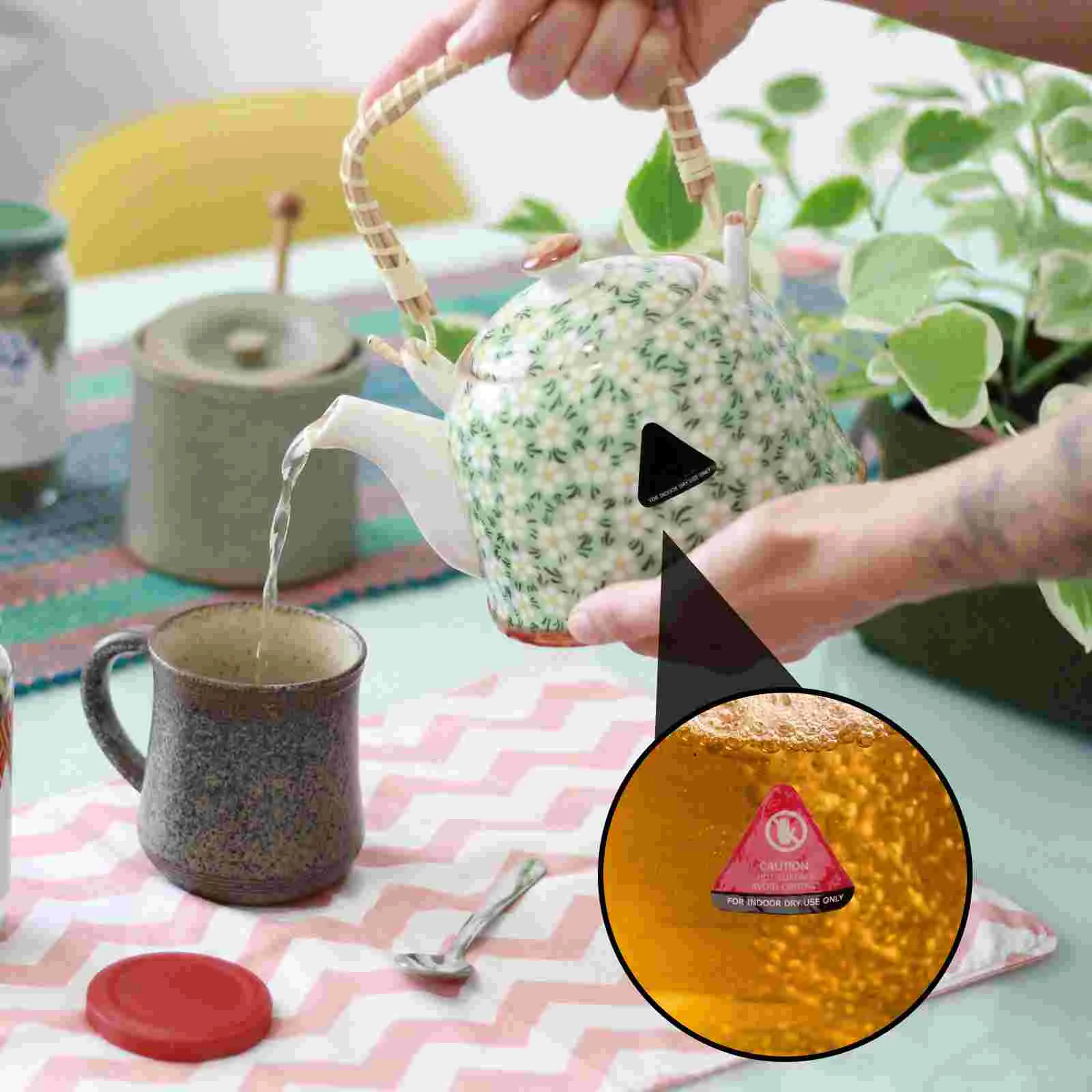 10 Pcs Nail Stickers 10pcs (black Turns Red) Caution Hot Water Warning Sign The Signs for Radiator Surface Labels