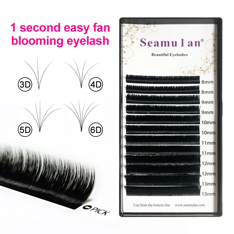 Easy Fan Lashes Bloom Eyelash Extension Austomatic Flowering Brown lashes individual eyelashes 1 second