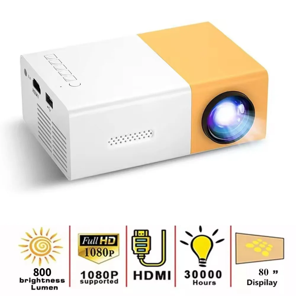 Projection YG300 Mini LED Projector Yg300 Upgraded 1280*720P Home Cinema Outdoor Portable Media Player Projection