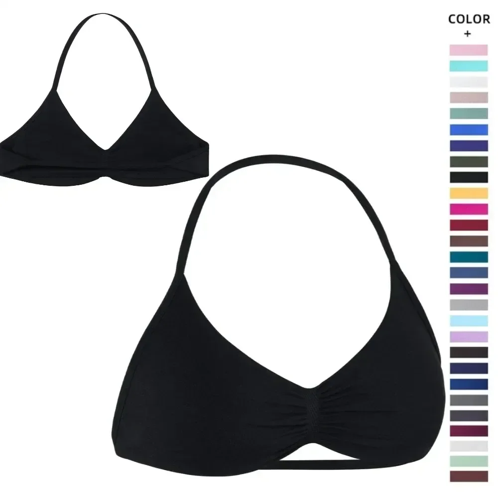

Women Yoga Strappy Bra Trend Resistance Training Dynamic Medium Support Seamless Strap Halter Workout Hot Sale Yoga Bra