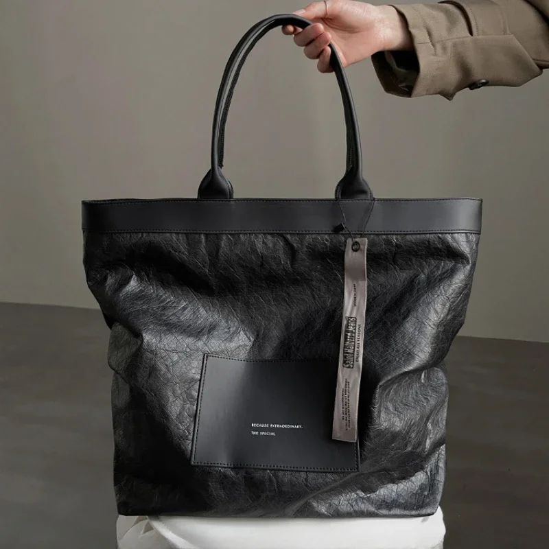 

Environmentally Friendly Material Design Kraft Paper Waterproof Breathable Handbag Handbags Large Capacity Unisex Commuter Bags