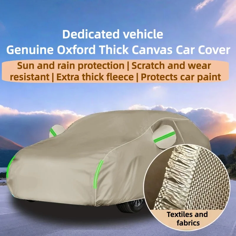Car Cover 210D Oxford Fabric Rainproof Sun-proof Heat-insulating All-season Suitable Thickened Full Cover Car Jacket