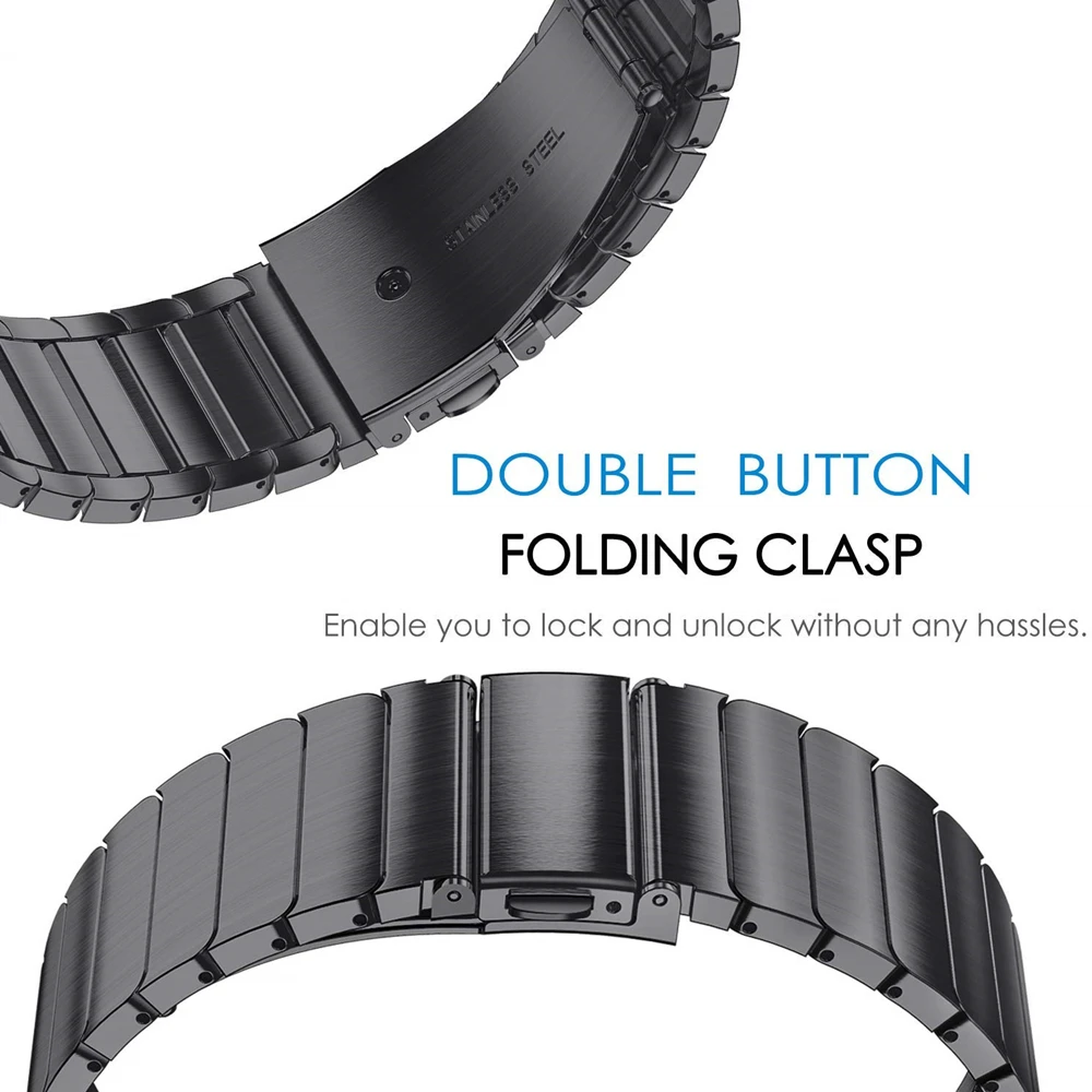 For Galaxy Watch 46mm Bands, 22mm Solid Stainless Steel Metal Bracelet Strap Wrist Band For Samsung Gear S3 Frontier/S3 Classic