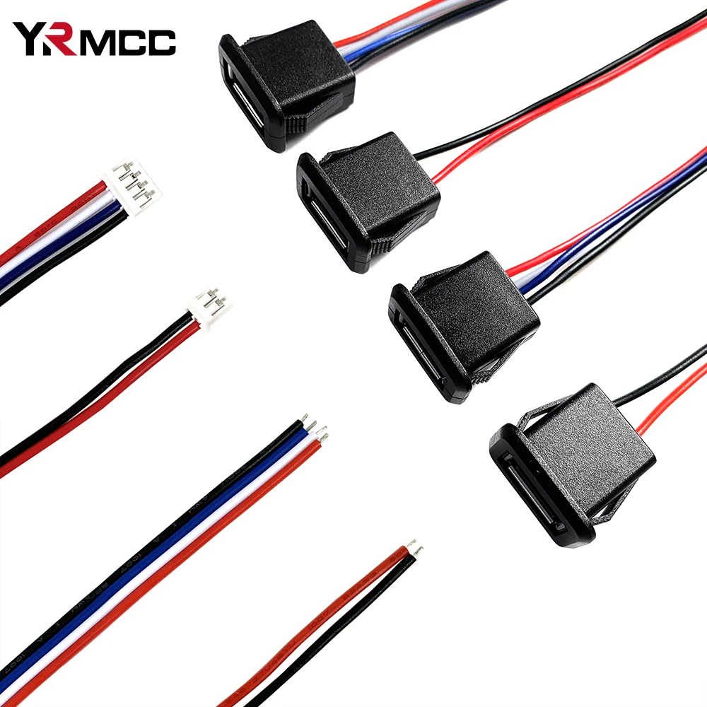 1PCS PH2.0 Female Power Socket Computer 2Pin 4Pin Car Electronic Equipment TV Wiring USB Port for LED Household Appliance Cable