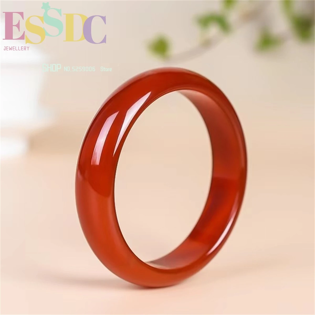 Fashion Women's Onyx Bangle Natural Brazil Red  Bracelet Ordinary Thicker Lucky Chalcedony Wholesale Gifts to Friends Jade